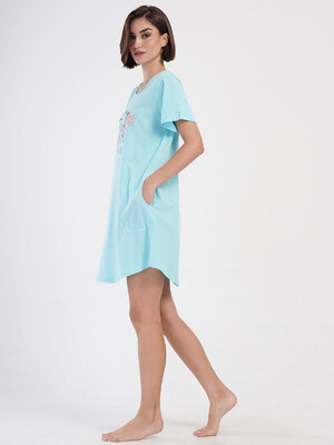 Купить Хлопковая туника большого размера с коротким рукавом VIENETTA 4053500000 в Украина в Lingerie.ua - Одяг для дому та відпочинку, Фото 10