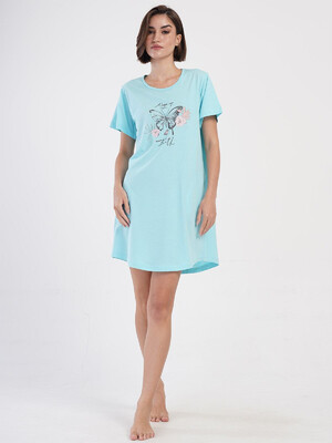 Купить Хлопковая туника большого размера с коротким рукавом VIENETTA 4053500000 в Украина в Lingerie.ua - Одяг для дому та відпочинку, Фото 9