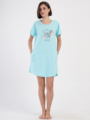 Купить Хлопковая туника большого размера с коротким рукавом VIENETTA 4053500000 в Украина в Lingerie.ua - Одяг для дому та відпочинку, Фото 6