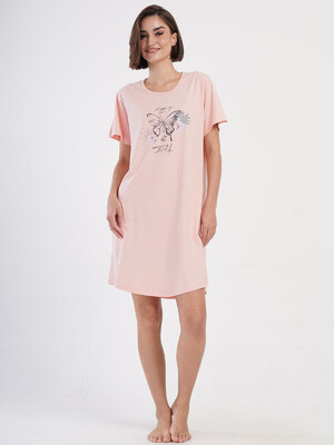 Купить Хлопковая туника большого размера с коротким рукавом VIENETTA 4053500000 в Украина в Lingerie.ua - Одяг для дому та відпочинку, Фото 4