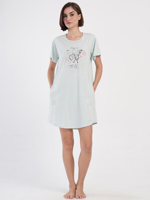 Купить Хлопковая туника большого размера с коротким рукавом VIENETTA 4053500000 в Украина в Lingerie.ua - Одяг для дому та відпочинку, Фото 18