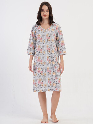 Купить Хлопковый халат большого размера на молнии VIENETTA 4081903402 в Украина