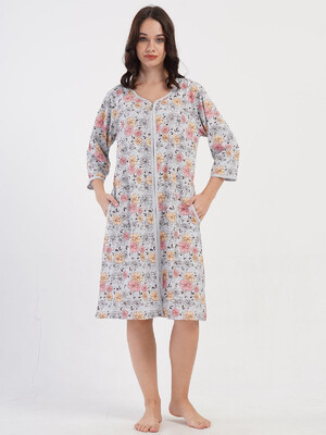 Купить Хлопковый халат большого размера на молнии VIENETTA 4081903402 в Украина в Lingerie.ua - Одяг для дому та відпочинку, Фото 7