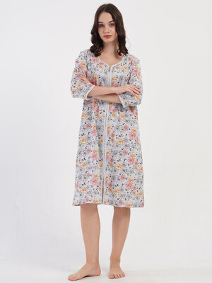 Купить Хлопковый халат большого размера на молнии VIENETTA 4081903402 в Украина в Lingerie.ua - Одяг для дому та відпочинку, Фото 8