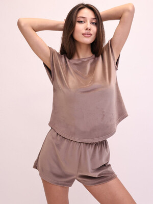 Купить Велюровый костюм из футболки и шорт LINGERIE 170747 в Украина в Lingerie.ua - Одяг для дому та відпочинку, Фото 3