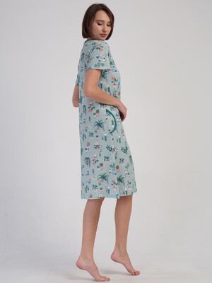 Купить Хлопковый халат женский на молнии с коротким рукавом VIENETTA 4083891889 в Украина в Lingerie.ua - Одяг для дому та відпочинку, Фото 3