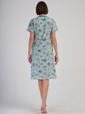 Купить Хлопковый халат женский на молнии с коротким рукавом VIENETTA 4083891889 в Украина в Lingerie.ua - Одяг для дому та відпочинку, Фото 5