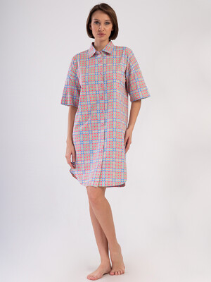 Купить Хлопковый халат на пуговицах с коротким рукавом VIENETTA 4091460050 в Украина