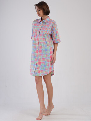 Купить Хлопковый халат на пуговицах с коротким рукавом VIENETTA 4091460050 в Украина в Lingerie.ua - Одяг для дому та відпочинку, Фото 2