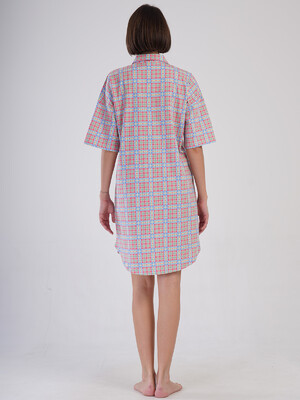 Купить Хлопковый халат на пуговицах с коротким рукавом VIENETTA 4091460050 в Украина в Lingerie.ua - Одяг для дому та відпочинку, Фото 4