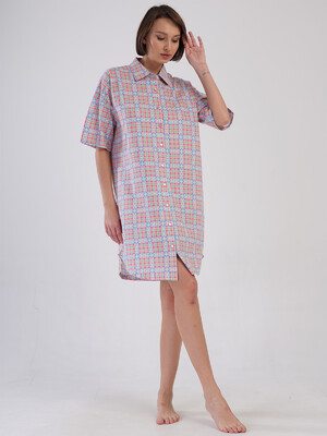 Купить Хлопковый халат на пуговицах с коротким рукавом VIENETTA 4091460050 в Украина в Lingerie.ua - Одяг для дому та відпочинку, Фото 6