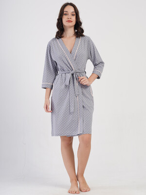 Купить Хлопковый халат женский на запах VIENETTA 4084511248 в Украина в Lingerie.ua - Одяг для дому та відпочинку, Фото 14