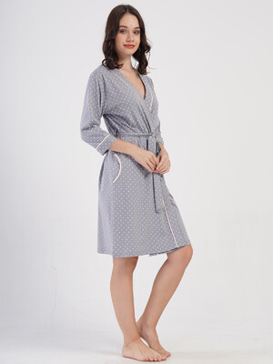 Купить Хлопковый халат женский на запах VIENETTA 4084511248 в Украина в Lingerie.ua - Одяг для дому та відпочинку, Фото 6