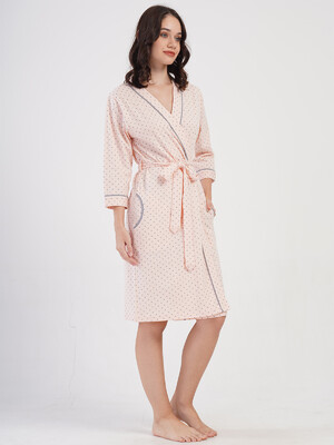 Купить Хлопковый халат женский на запах VIENETTA 4084511248 в Украина в Lingerie.ua - Одяг для дому та відпочинку, Фото 4