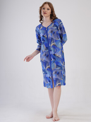 Купить Хлопковый халат большого размера на молнии VIENETTA 4091420663 в Украина в Lingerie.ua - Одяг для дому та відпочинку, Фото 2