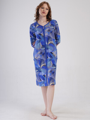 Купить Хлопковый халат большого размера на молнии VIENETTA 4091420663 в Украина в Lingerie.ua - Одяг для дому та відпочинку, Фото 3