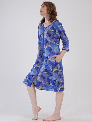 Купить Хлопковый халат большого размера на молнии VIENETTA 4091420663 в Украина в Lingerie.ua - Одяг для дому та відпочинку, Фото 4