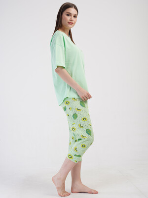 Купить Літній бавовняний комплект великого розміру з капрі VIENETTA 4083431333 в Украина в Lingerie.ua - Одяг для дому та відпочинку, Фото 4