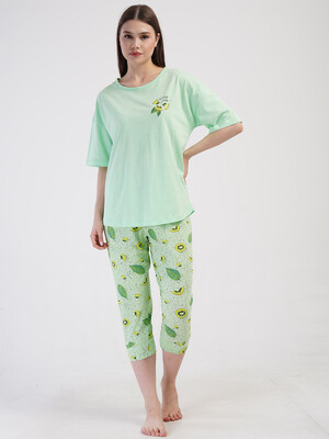 Купить Літній бавовняний комплект великого розміру з капрі VIENETTA 4083431333 в Украина в Lingerie.ua - Одяг для дому та відпочинку, Фото 6