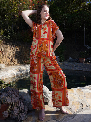 Купить Летний костюм с рубашкой и брюками VIENETTA PLUS 4092592349 в Украина в Lingerie.ua - Одяг для дому та відпочинку, Фото 3