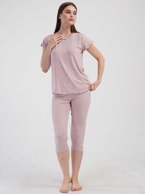 Купить Піжама жіноча з віскози з капрі VIENETTA 4093111049 в Украина в Lingerie.ua - Одяг для дому та відпочинку, Фото 4