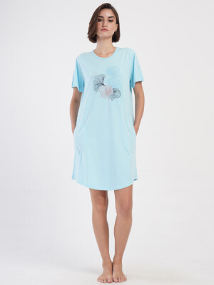 Купить Бавовняна домашня туніка великого розміру з коротким рукавом VIENETTA 4053510000 в Украина в Lingerie.ua - Одяг для дому та відпочинку, Фото 2