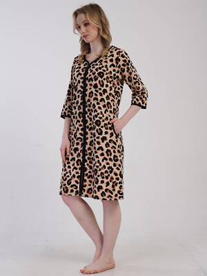 Купить Бавовняний халат жіночий на блискавці VIENETTA 5033004962 в Украина в Lingerie.ua - Одяг для дому та відпочинку, Фото 4