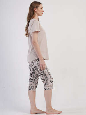 Купить Хлопковый комплект женский большого размера из футболки и капри VIENETTA 4083124474 в Украина в Lingerie.ua - Одяг для дому та відпочинку, Фото 6