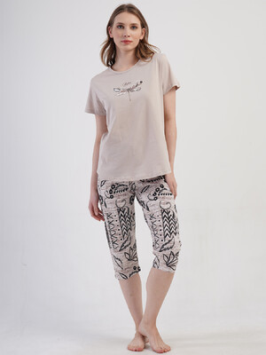 Купить Хлопковый комплект женский большого размера из футболки и капри VIENETTA 4083124474 в Украина в Lingerie.ua - Одяг для дому та відпочинку, Фото 7