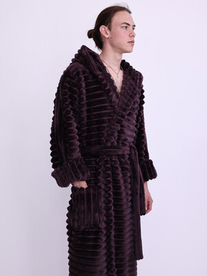 Купить Плюшевый теплый мужской халат большого размера с капюшоном LNGR 170805-П Шарпей в Украина в Lingerie.ua - Одяг для дому та відпочинку, Фото 4