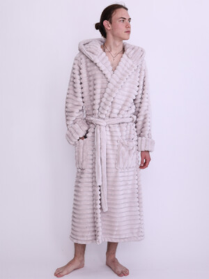 Купить Плюшевый теплый мужской халат большого размера с капюшоном LNGR 170805-П Шарпей в Украина в Lingerie.ua - Одяг для дому та відпочинку, Фото 5