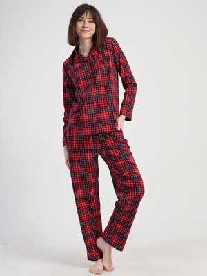 Купить Хлопковая женская классическая пижама в клетку VIENETTA 5010353029 в Украина в Lingerie.ua - Одяг для дому та відпочинку, Видео