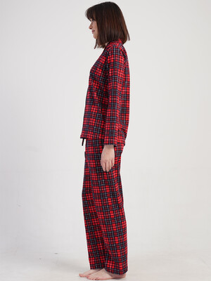 Купить Хлопковая женская классическая пижама в клетку VIENETTA 5010353029 в Украина в Lingerie.ua - Одяг для дому та відпочинку, Фото 2