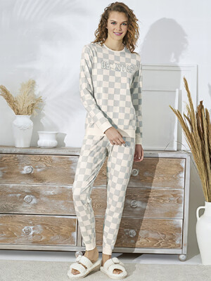 Купить Хлопковый домашний комплект с длинным рукавом SEVIM 14968 в Украина