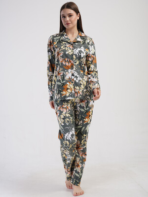 Купить Бавовняна класична жіноча піжама на ґудзиках VIENETTA 4100150171 в Украина