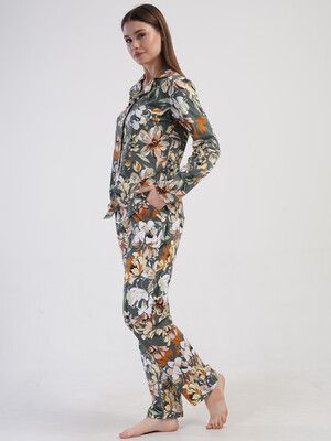 Купить Хлопковая классическая женская пижама на пуговицах VIENETTA 4100150171 в Украина в Lingerie.ua - Одяг для дому та відпочинку, Фото 2