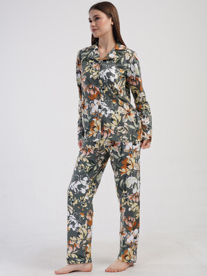 Купить Хлопковая классическая женская пижама на пуговицах VIENETTA 4100150171 в Украина в Lingerie.ua - Одяг для дому та відпочинку, Фото 3