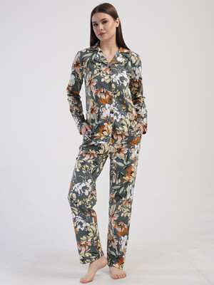 Купить Хлопковая классическая женская пижама на пуговицах VIENETTA 4100150171 в Украина в Lingerie.ua - Одяг для дому та відпочинку, Фото 6