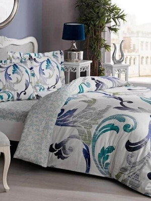 Купить Постільний комплект двоспальний TAC Jakar Marlena з простирадлом на гумці та вафельним покривалом в Украина