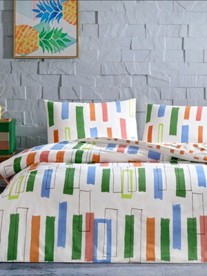 Купить Комплект постільної білизни двоспальний з простирадлом на гумці TAC Legrand (ранфорс) в Украина