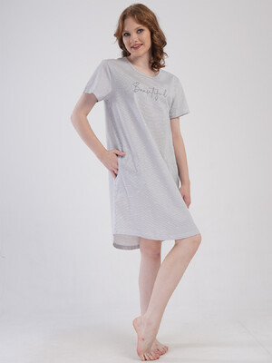 Купить Хлопковая домашняя туника с коротким рукавом VIENETTA 4080332838 в Украина в Lingerie.ua - Одяг для дому та відпочинку, Фото 2