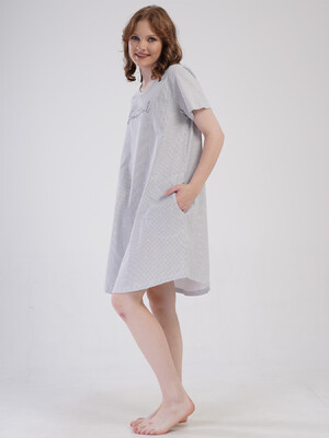 Купить Хлопковая домашняя туника с коротким рукавом VIENETTA 4080332838 в Украина в Lingerie.ua - Одяг для дому та відпочинку, Фото 4