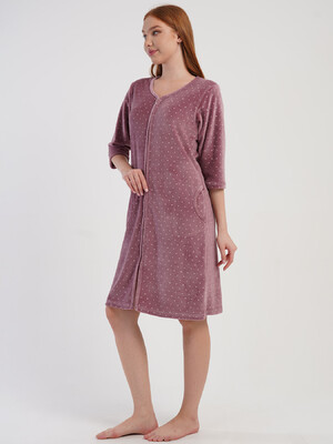 Купить Велюровий жіночий халат на блискавці VIENETTA 5070102126 в Украина в Lingerie.ua - Одяг для дому та відпочинку, Фото 3