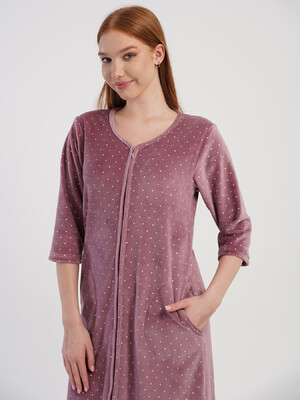 Купить Велюровий жіночий халат на блискавці VIENETTA 5070102126 в Украина в Lingerie.ua - Одяг для дому та відпочинку, Фото 4