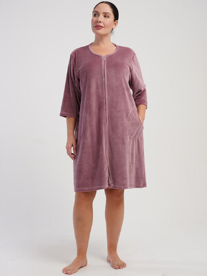 Велюровый женский халат большого размера VIENETTA 5070160000