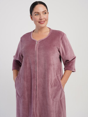 Купить Велюровий жіночий халат великого розміру VIENETTA 5070160000 в Украина в Lingerie.ua - Одяг для дому та відпочинку, Фото 2