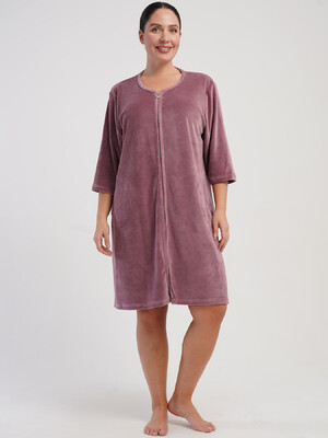 Купить Велюровий жіночий халат великого розміру VIENETTA 5070160000 в Украина в Lingerie.ua - Одяг для дому та відпочинку, Фото 3