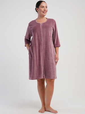 Купить Велюровий жіночий халат великого розміру VIENETTA 5070160000 в Украина в Lingerie.ua - Одяг для дому та відпочинку, Фото 8