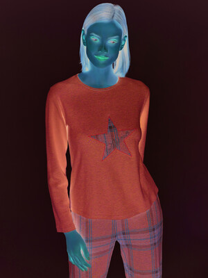 Купить Домашній костюм з довгим рукавом і брюками в клітинку SEVIM 16991 в Украина в Lingerie.ua - Одяг для дому та відпочинку, Фото 2