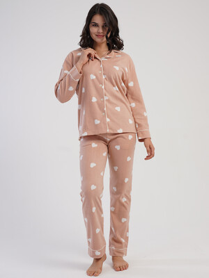 Купить Флисовая классическая пижама женская VIENETTA 1618501131 в Украина в Lingerie.ua - Одяг для дому та відпочинку, Фото 3